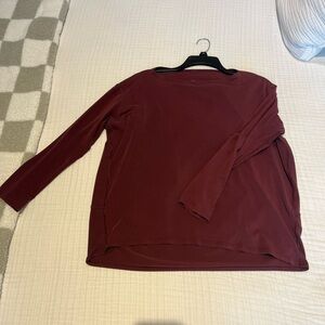 Women's Long Sleeve Top - Burgundy